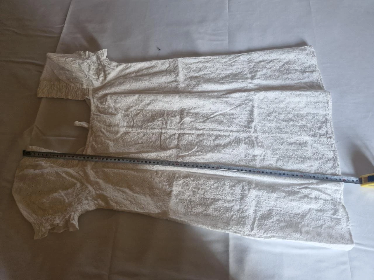 Korte jurk met Engelse borduurwerk korte mouwen dames - Wit - Maat S – photo 10